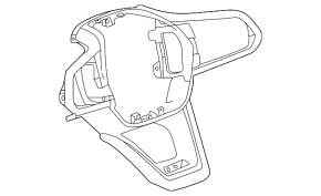 Chevrolet Equinox EV 24-26 black steering wheel cover, gloss black cover, dark gray moldings, crack, broken fasteners