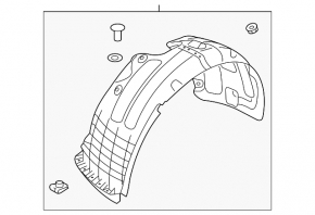 Front right fender liner for Hyundai Tucson 19-21