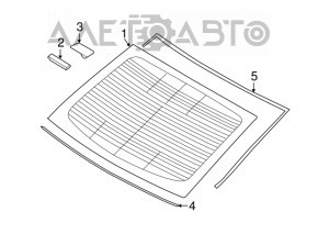 Rear window Hyundai Sonata 15-19