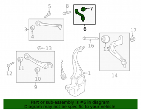 Upper control arm, front right, rear, Audi A6 C7 12-18