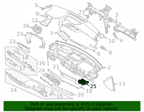 Right dashboard air duct deflector for Kia K5 2021-2026