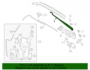 Left wiper arm Hyundai Elantra AD 17-20