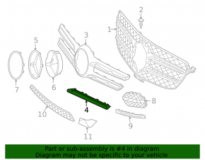Upper right grille molding for Mercedes W166 GLE 16-19