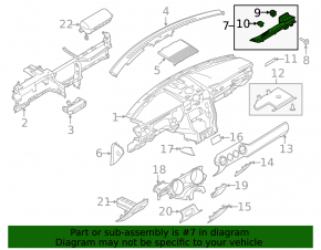 Right front panel trim for Ford Mustang mk6 15-23, black, without deflector, with emblem