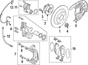 Rear left caliper bracket for Mazda CX-90 24-26