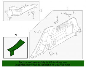 Door sill trim rear right Ford Mustang Mach-E 21-23 black, scuffed