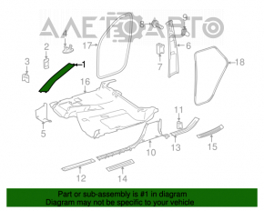 Mercedes W164 ML Beige Left Front Pillar Trim