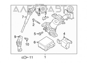 Steering column with electric power steering Nissan Versa Note 13-19 without cardan joint