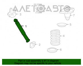 Rear shock absorber left Lexus RX350 10-15 rusty