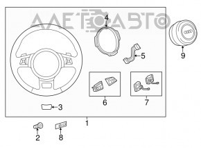 Bare steering wheel Audi A6 C7 12-18 leather black, heated, scratches