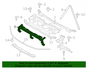 Front bumper mount, central upper, BMW 3 G80 21-25 M3