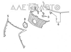 Radiator grille emblem front Lexus NX200t 15-17 under radar