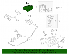 Foam plastic additional fuel tank VW Passat b7 12-14 USA diesel