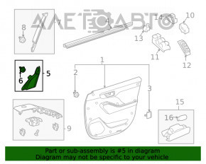 Door trim side triangle front left Toyota Highlander 20- internal