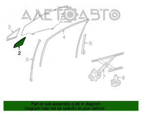 Lexus RX350 RX450h 16-22" front left triangle door glass