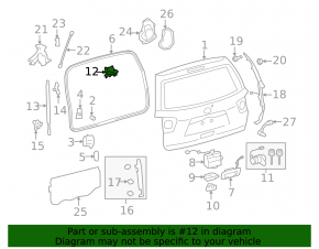 Left tailgate hinge Toyota Sequoia 08-16