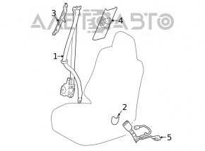 Driver's seat belt with squib for Toyota Camry v70 18-24 black, shot
