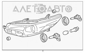 Right front headlight for Toyota Camry V55 15-17 usa SE/XSE halogen