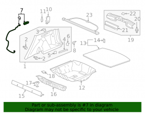 Rear seat folding lever left Honda CRV 17-22 black, with cable