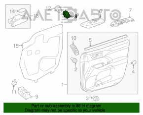 Front right window lift control Toyota Sienna 15-20