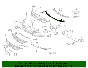 Lower grille front bumper central Hyundai Elantra 21-23 Limited