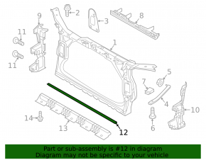 Radiator seal lower Audi A4 B8 08-16