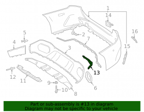 Lower left rear bumper bracket for Mercedes A-class V177 19-22