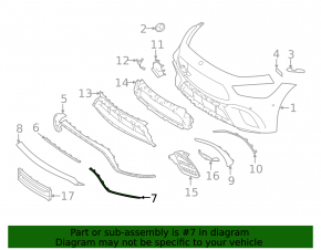 Front bumper molding left Mercedes AMG GT-class X290 19-25