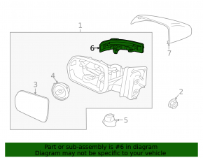 Right side mirror turn signal repeater for Ford Edge 15-24
