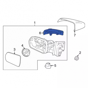 Right side mirror turn signal repeater for Ford Edge 15-24