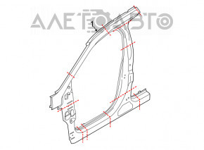 Left center pillar for Ford Edge 15-24