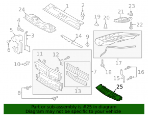 Lower radiator deflector Ford Mustang mk6 18-