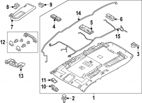 Mazda CX-90 24-26 black headliner for sunroof without front lights