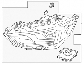 Headlight front left complete Ford Edge 19- BI-LED type 2, sand