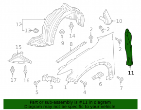 Left door-wing seal for Mazda CX-9 16-23