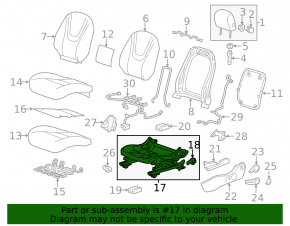 Left-hand driver's seat runner for Chevrolet Volt 11-15, mechanical, without frame
