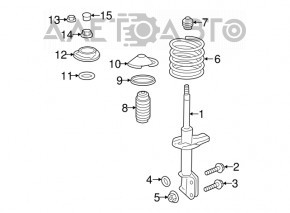 Front right shock absorber assembly for Subaru Outback 2015-2017