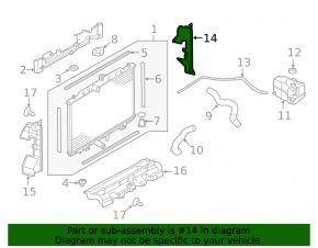 Right radiator deflector for Nissan Rogue 18-20 type 3