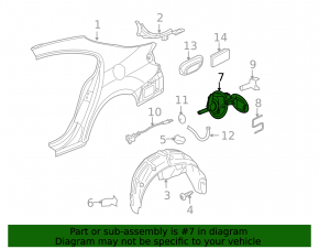 Fuel filler flap with housing VW CC 08-17