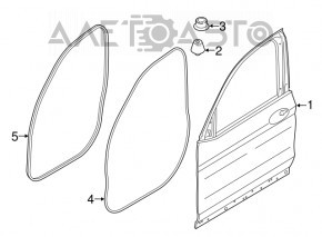 Bare front right door BMW X3 G01 18-24 silver A83