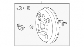 Vacuum booster Toyota Sienna 11-16 3.5