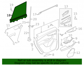 Black rear right door curtain for Audi Q8 19-25