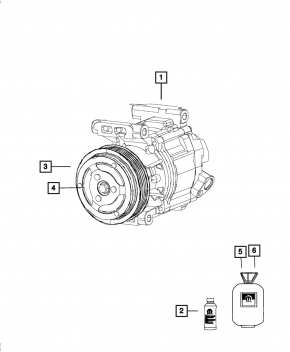 Air Conditioning Compressor Fiat 500 12-19