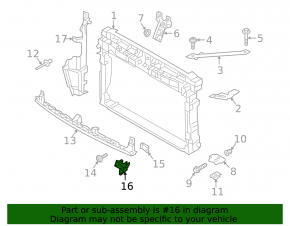 Front bumper mounting seal center left VW Golf 15-17