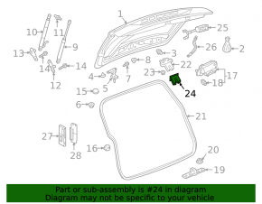 Black tailgate lock trim for the VW Tiguan 18-24