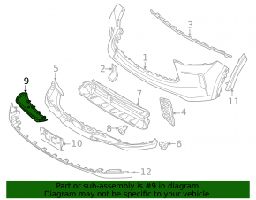 Front bumper trim left Infiniti QX60 22-26 lower, chrome
