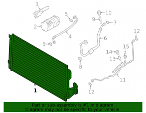 Air conditioning condenser radiator BMW 3 F30 12-16 N55