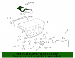 Left trunk lid hinge for Lexus ES300 ES330