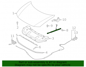 Left hood shock absorber Nissan Murano 25-26