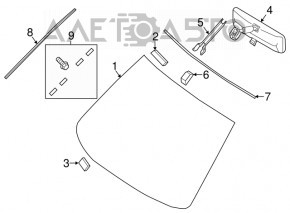 Windshield molding right Nissan Altima 13-18